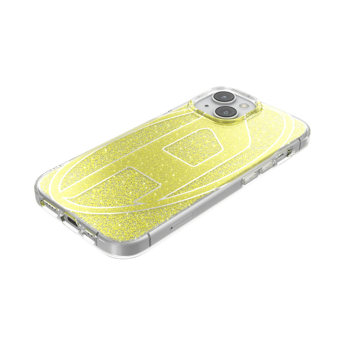 DIESEL iPhone15ケース Oval D Glitter ゴールド
