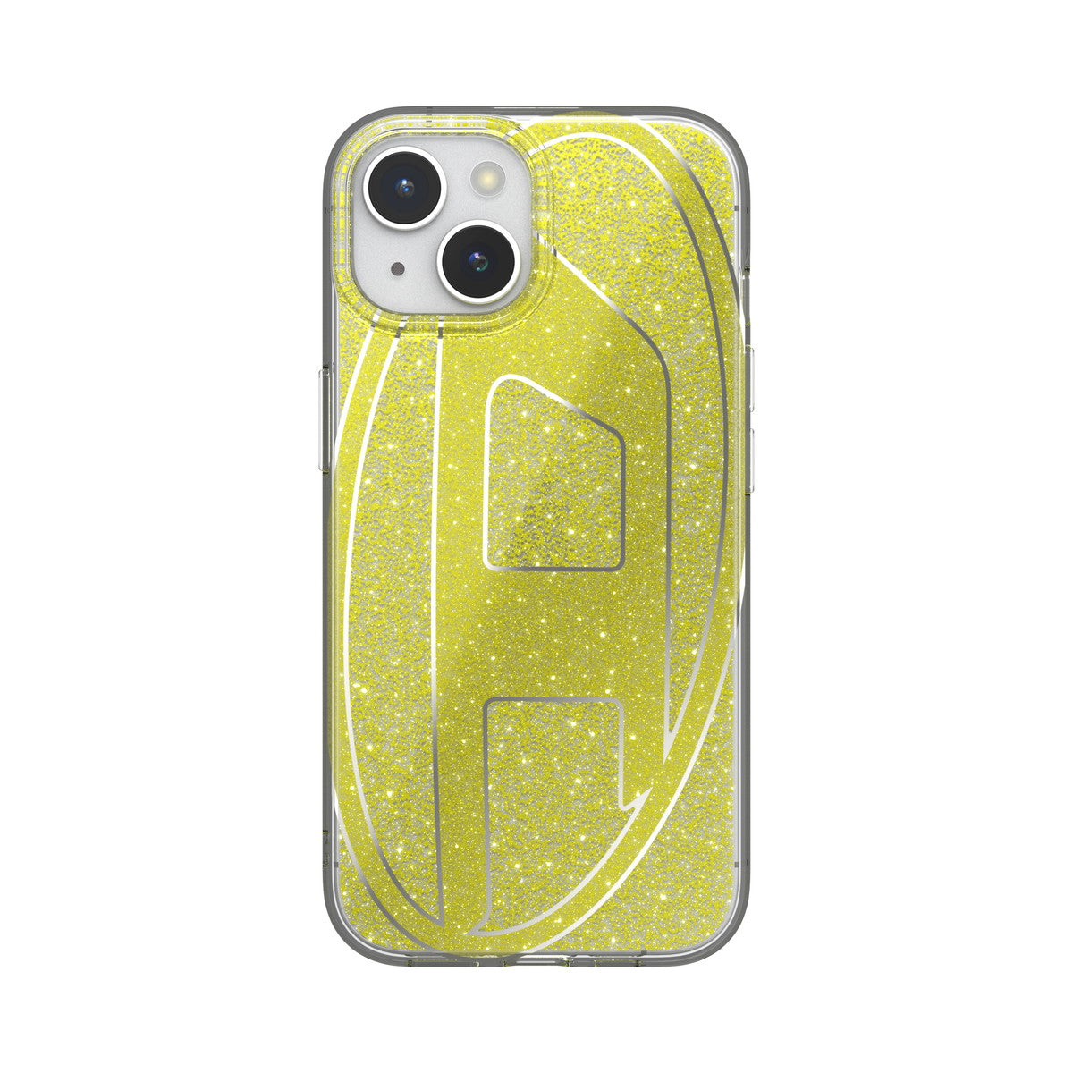 DIESEL iPhone15ケース Oval D Glitter ゴールド