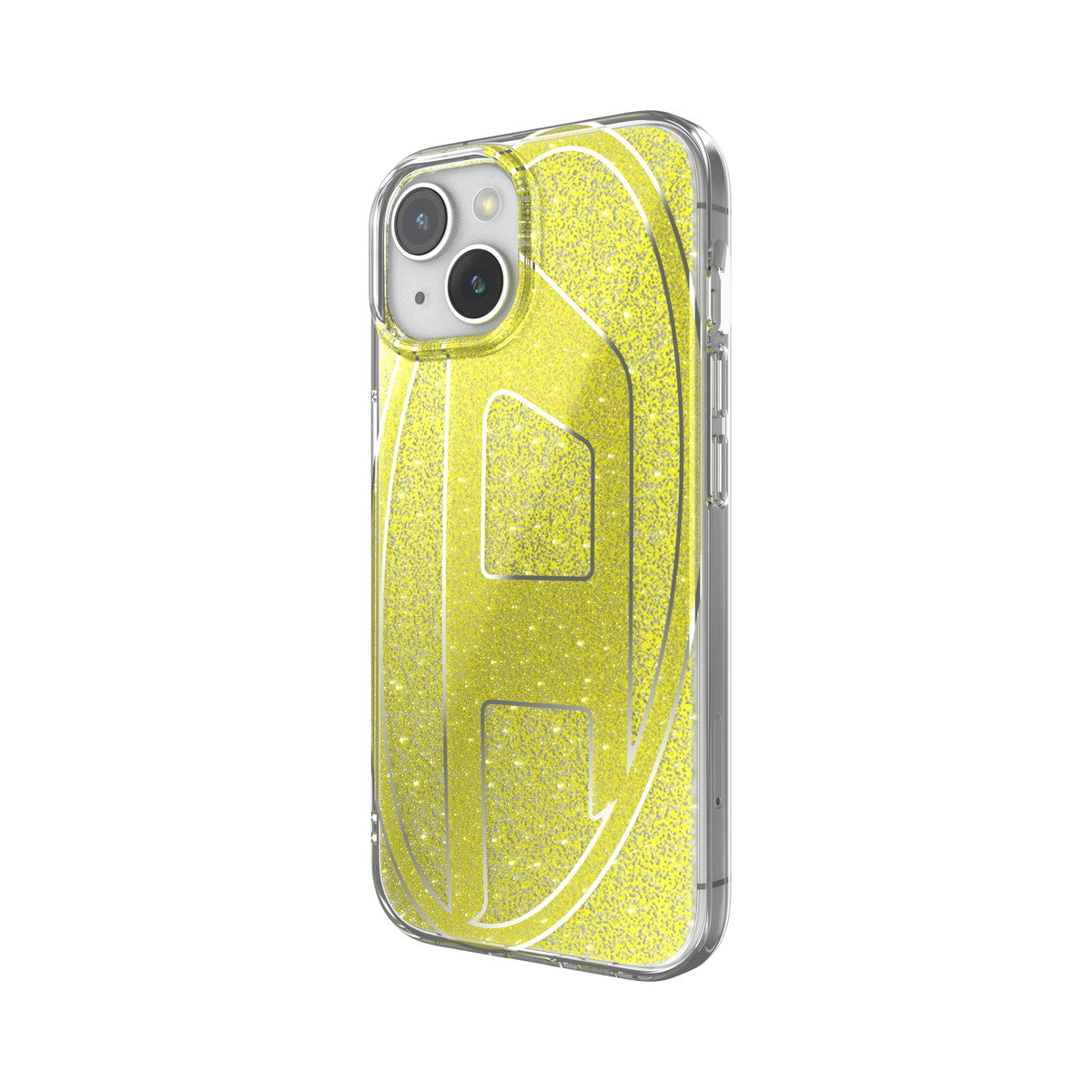 DIESEL iPhone15ケース Oval D Glitter ゴールド