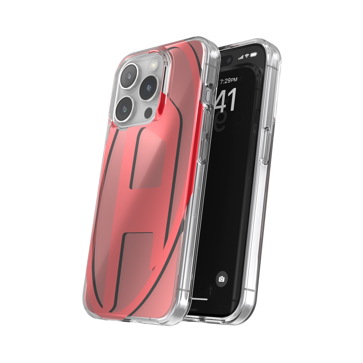 iPhone15Proケース Oval D レッド
