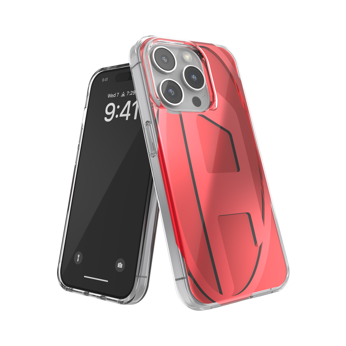 iPhone15Proケース Oval D レッド