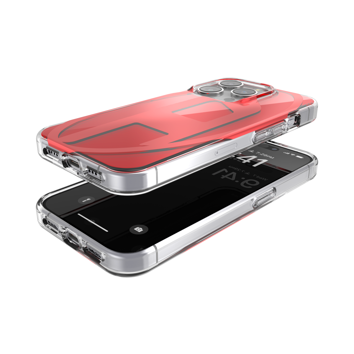 iPhone15Proケース Oval D レッド