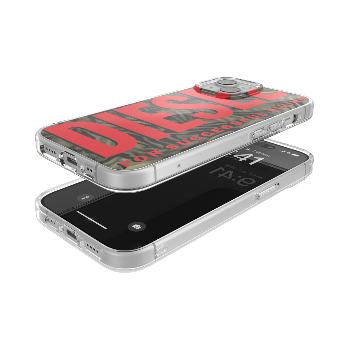 iPhone15ケース Biscotto Camo レッド