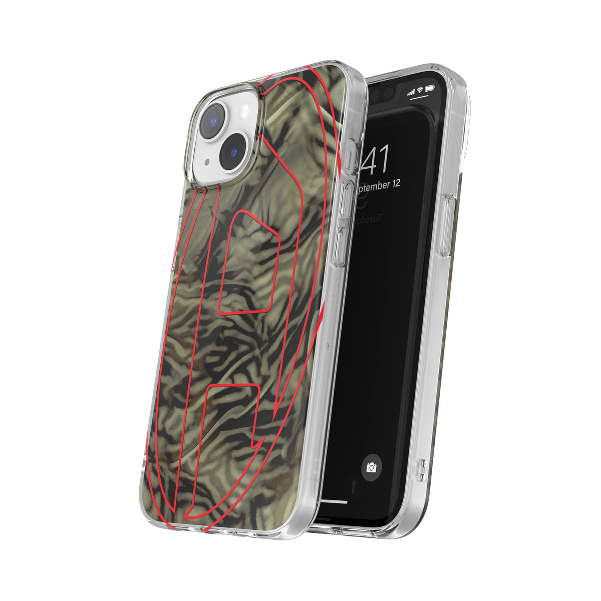 iPhone14/13ケース Oval D Camo グリーン