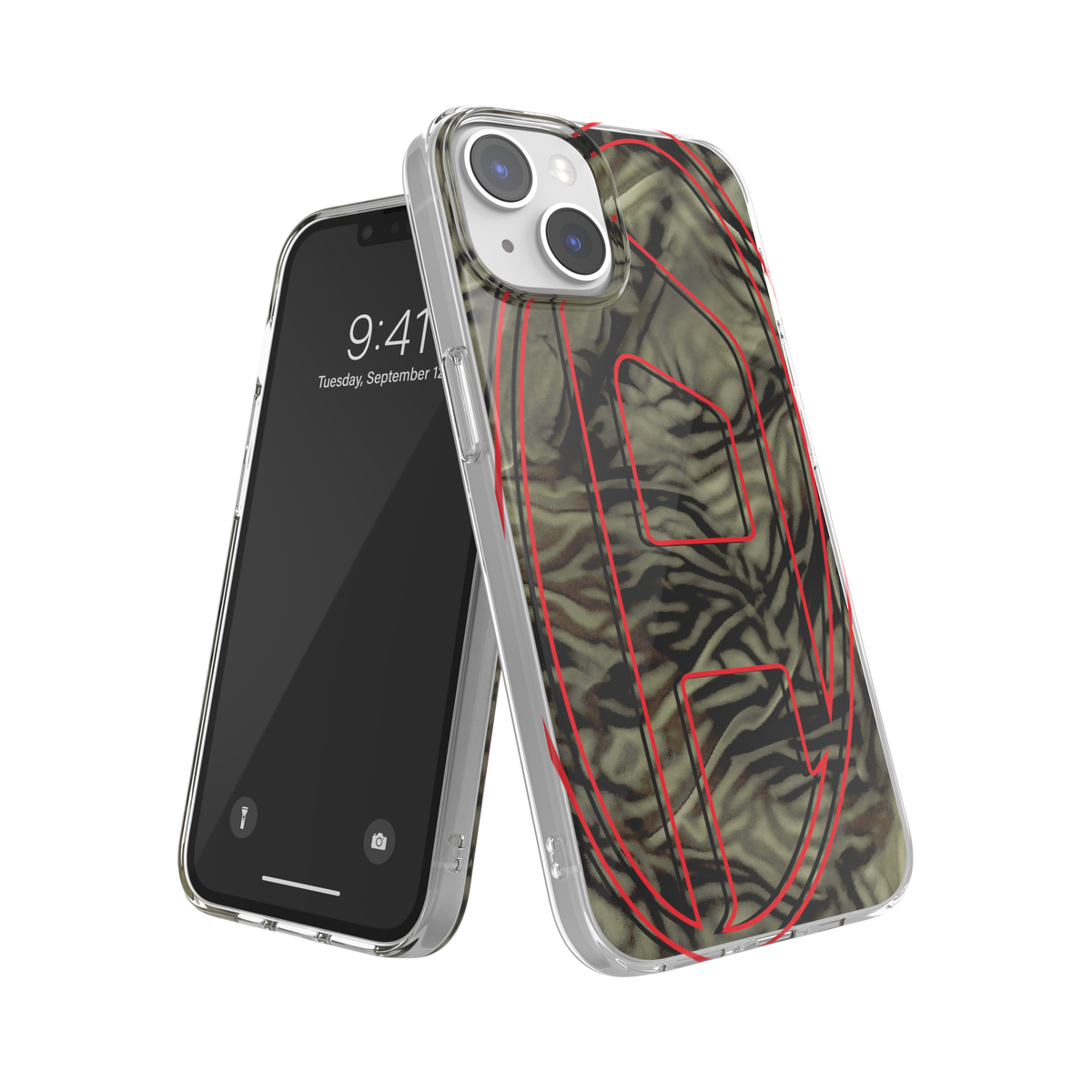 iPhone14/13ケース Oval D Camo グリーン