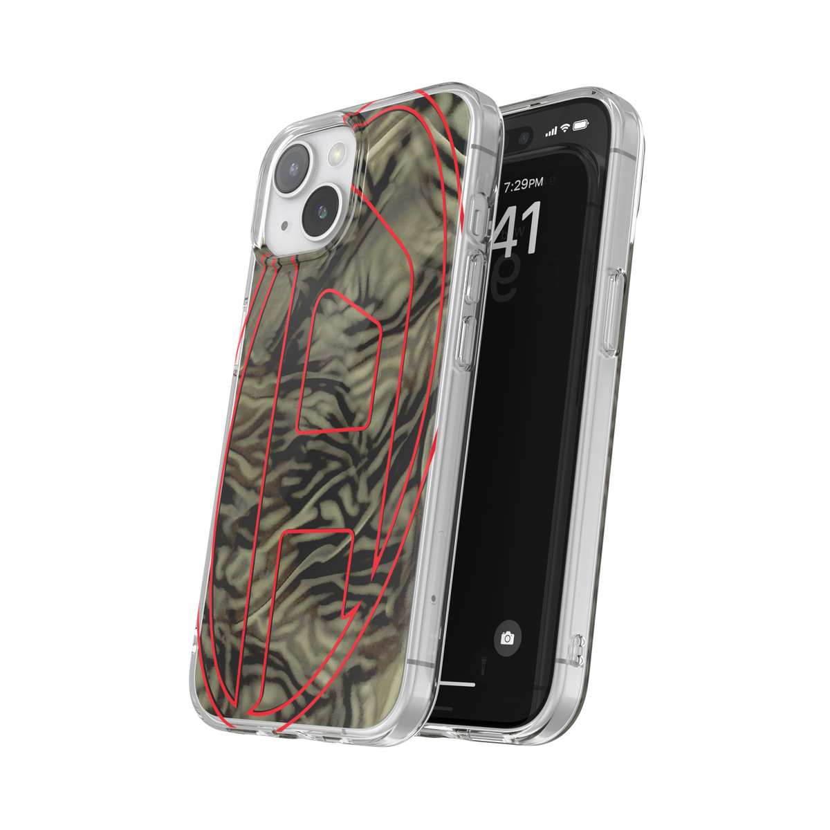 iPhone15ケース Oval D Camo グリーン