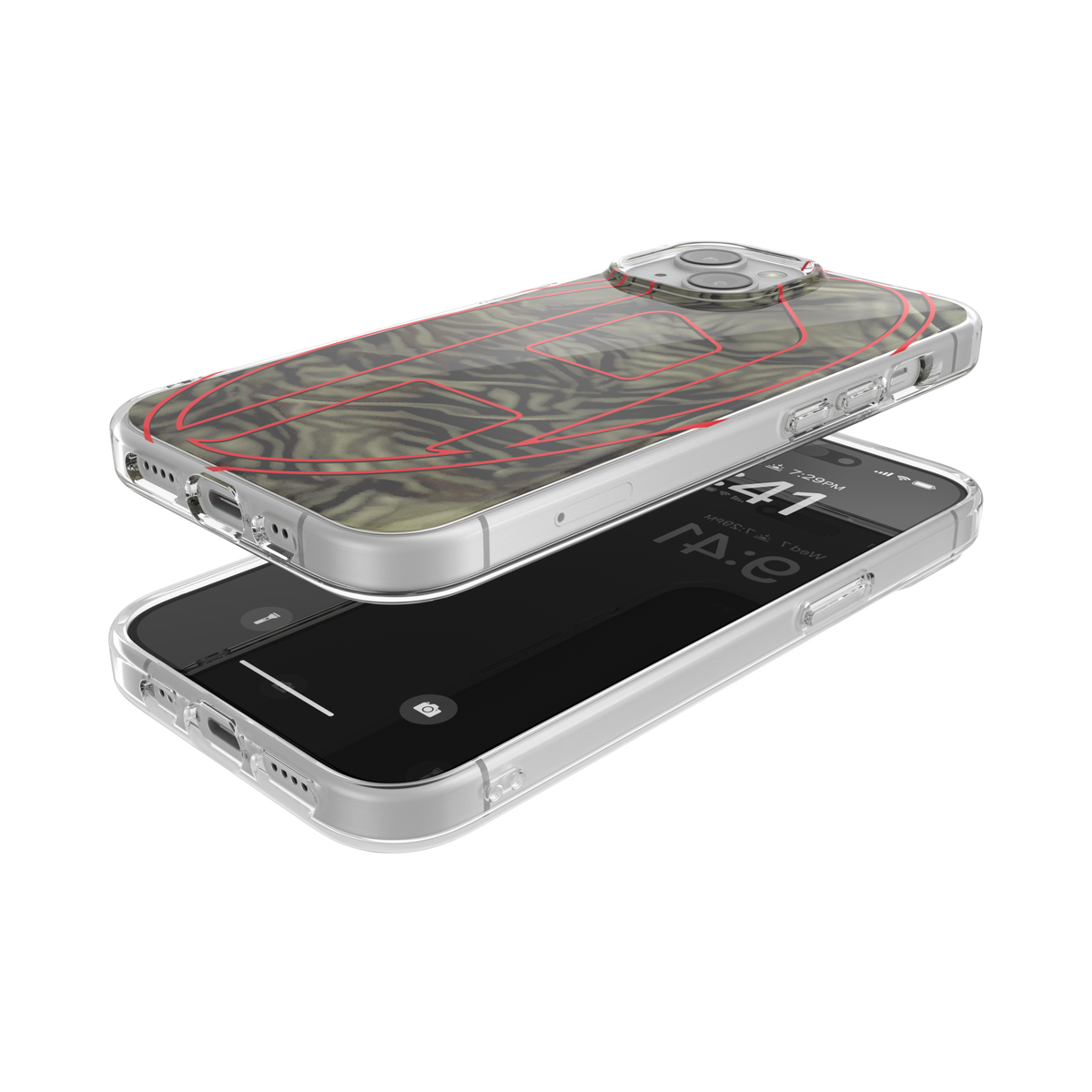 iPhone15ケース Oval D Camo グリーン