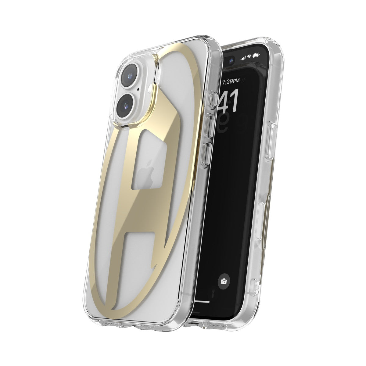 iPhone 16ケース Oval D Mirror Clear クリア/ゴールド
