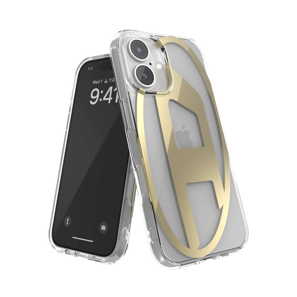 iPhone 16ケース Oval D Mirror Clear クリア/ゴールド