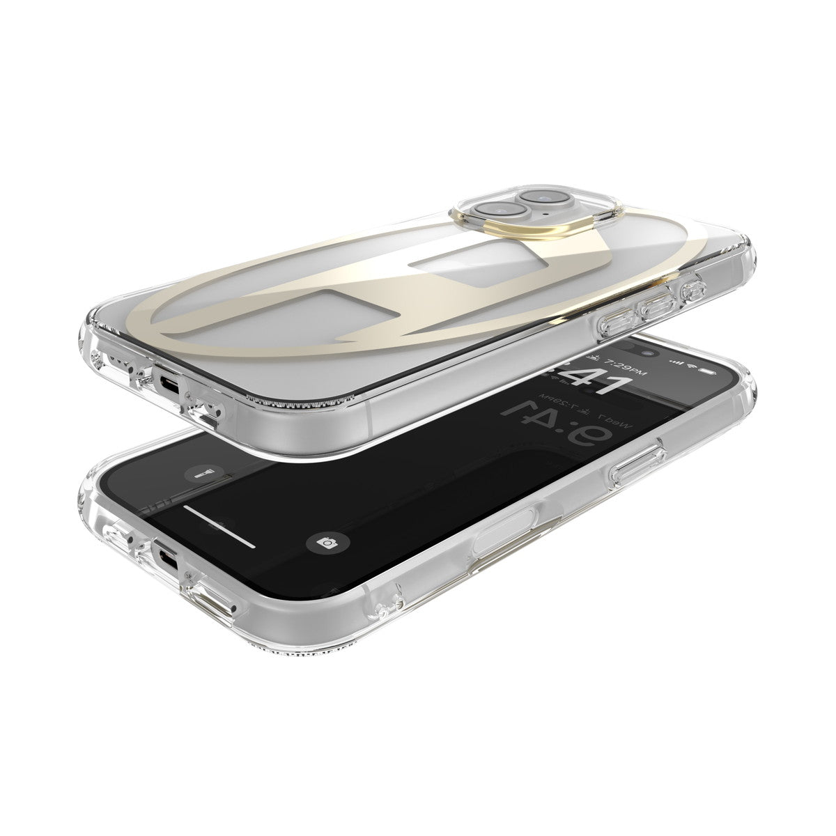 iPhone 16ケース Oval D Mirror Clear クリア/ゴールド