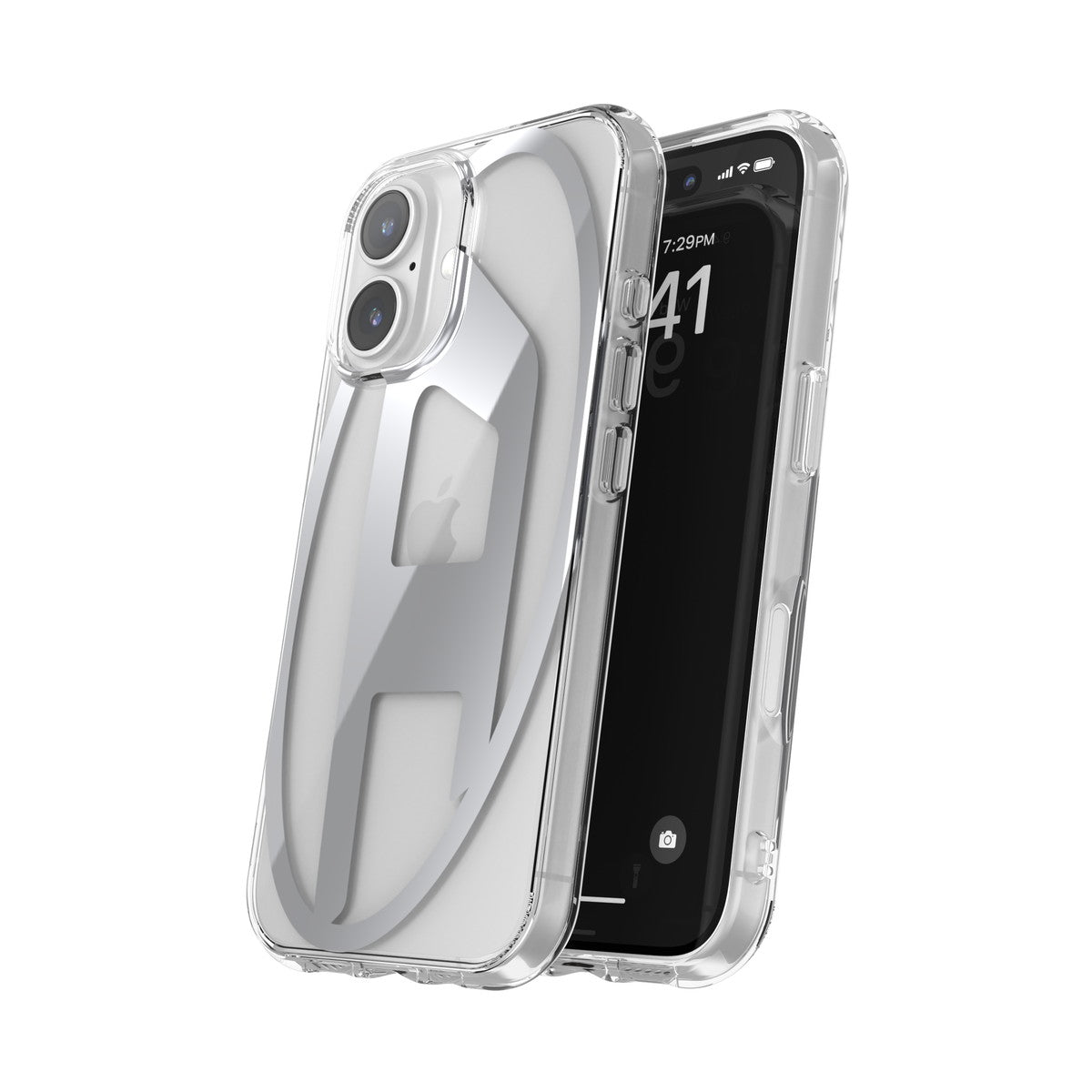 iPhone 16ケース Oval D Mirror Clear クリア/シルバー