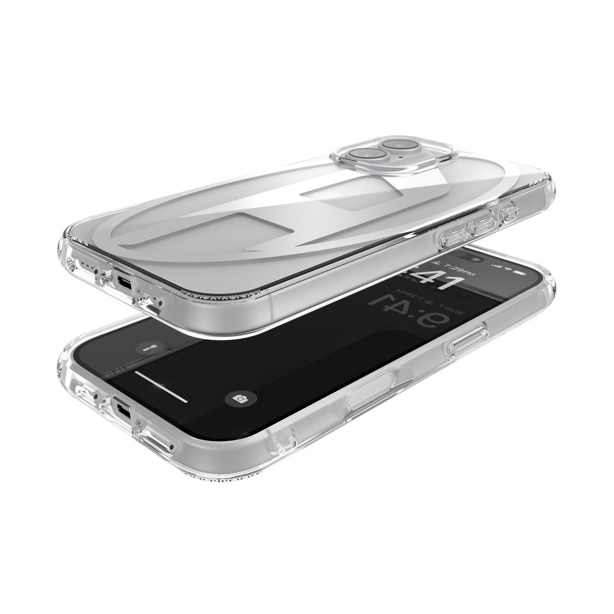 iPhone 16ケース Oval D Mirror Clear クリア/シルバー