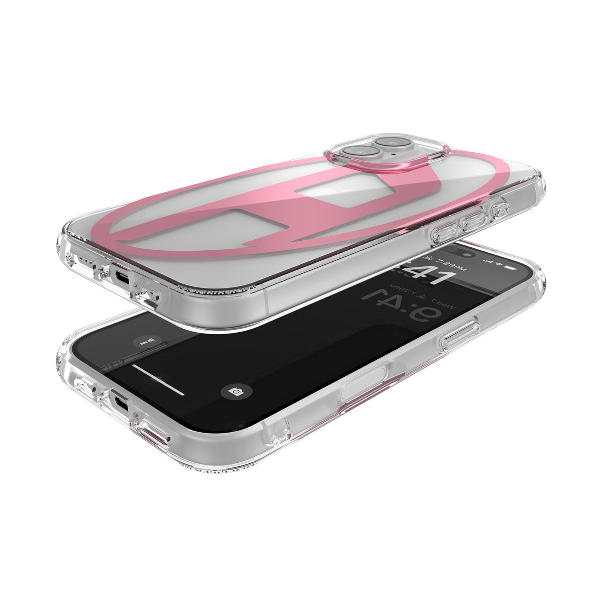 iPhone 16ケース Oval D Mirror Clear クリア/ピンク