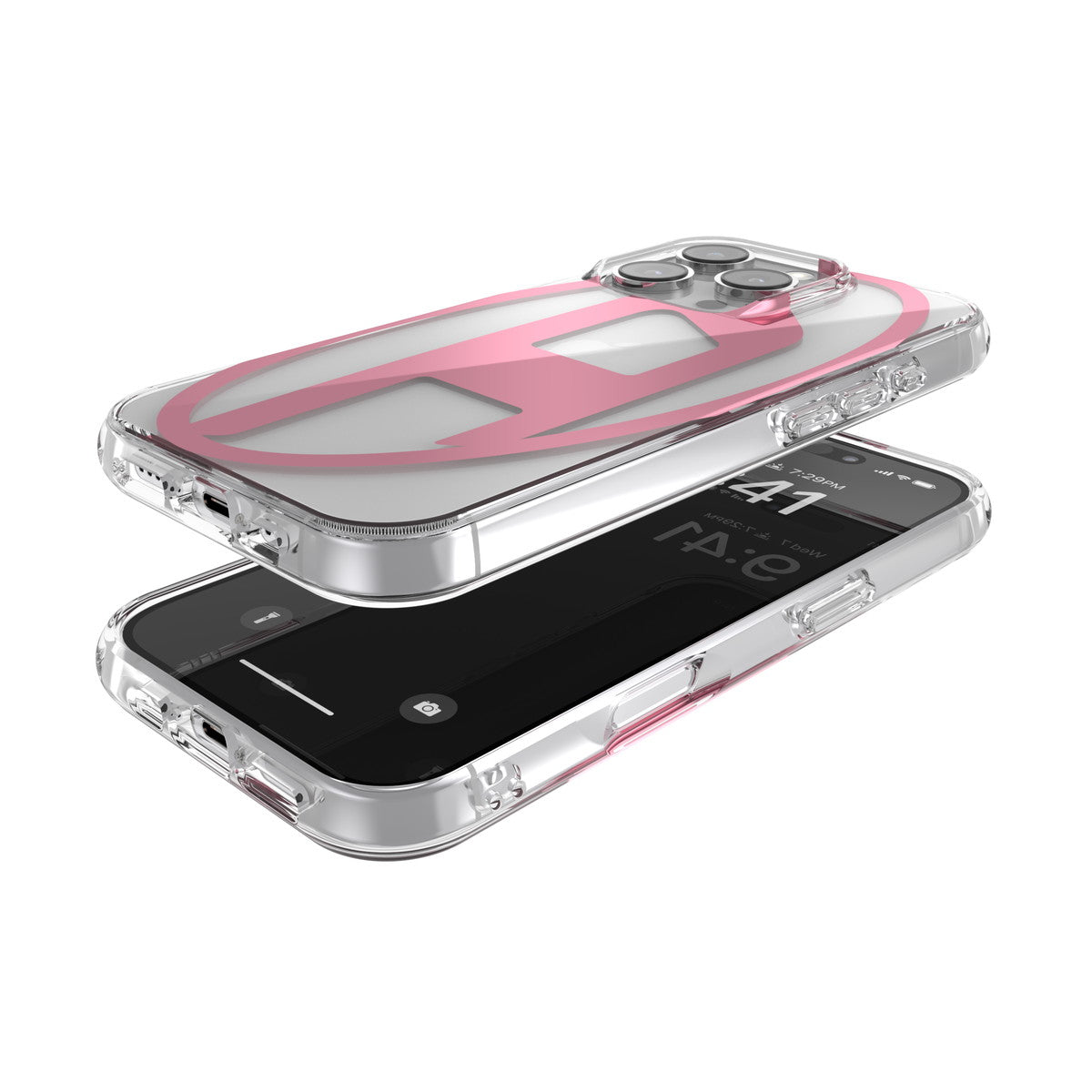 iPhone 16 Proケース Oval D Mirror Clear クリア/ピンク
