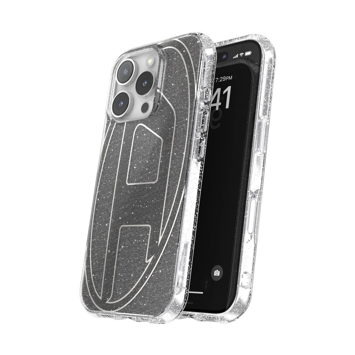 iPhone 16 Proケース Oval D Glitter ブラック