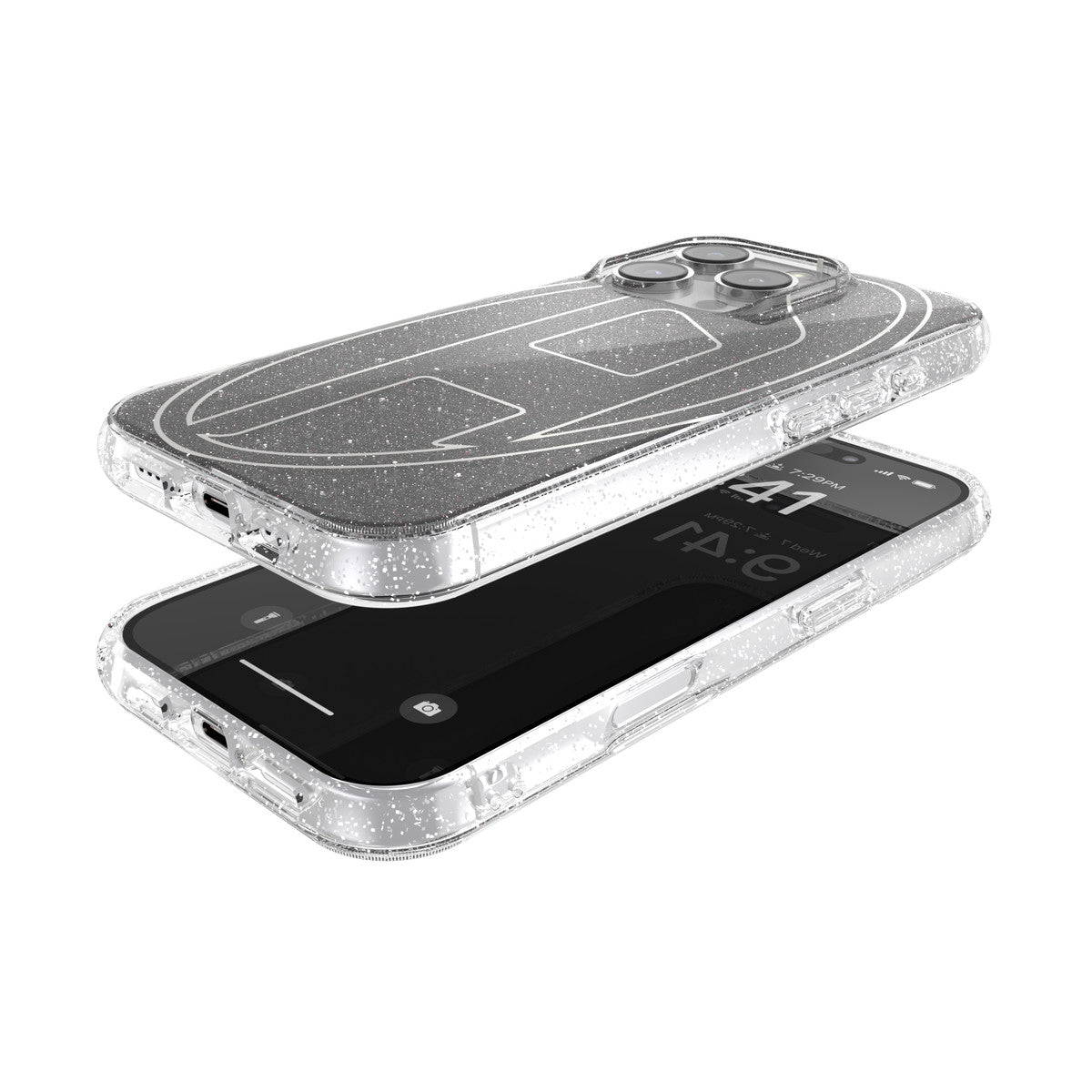 iPhone 16 Proケース Oval D Glitter ブラック