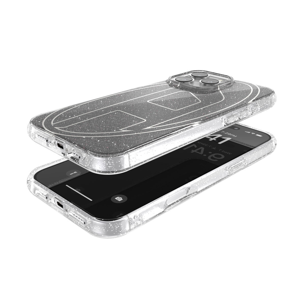 iPhone 16 Pro Maxケース Oval D Glitter ブラック