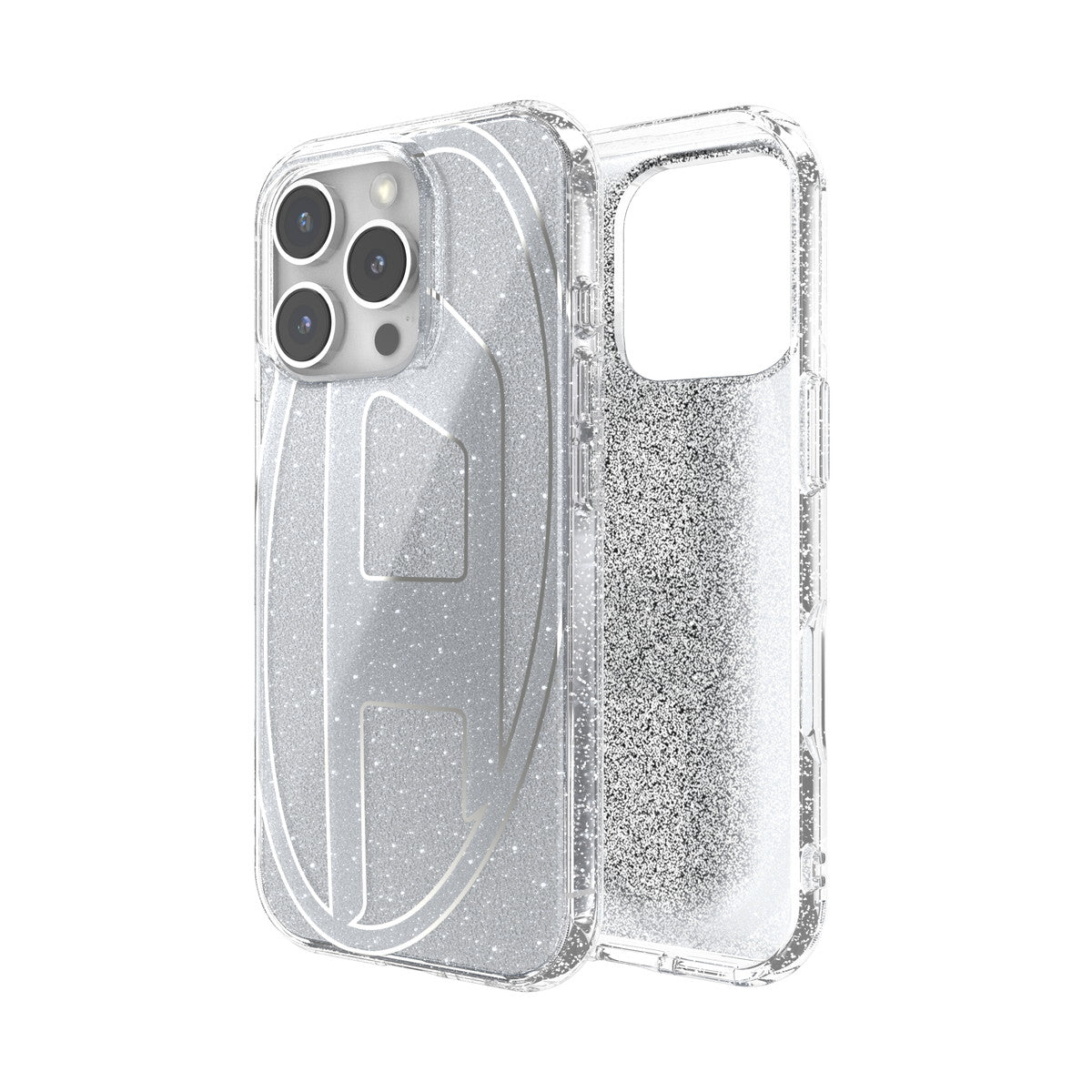iPhone 16 Proケース Oval D Glitter シルバー