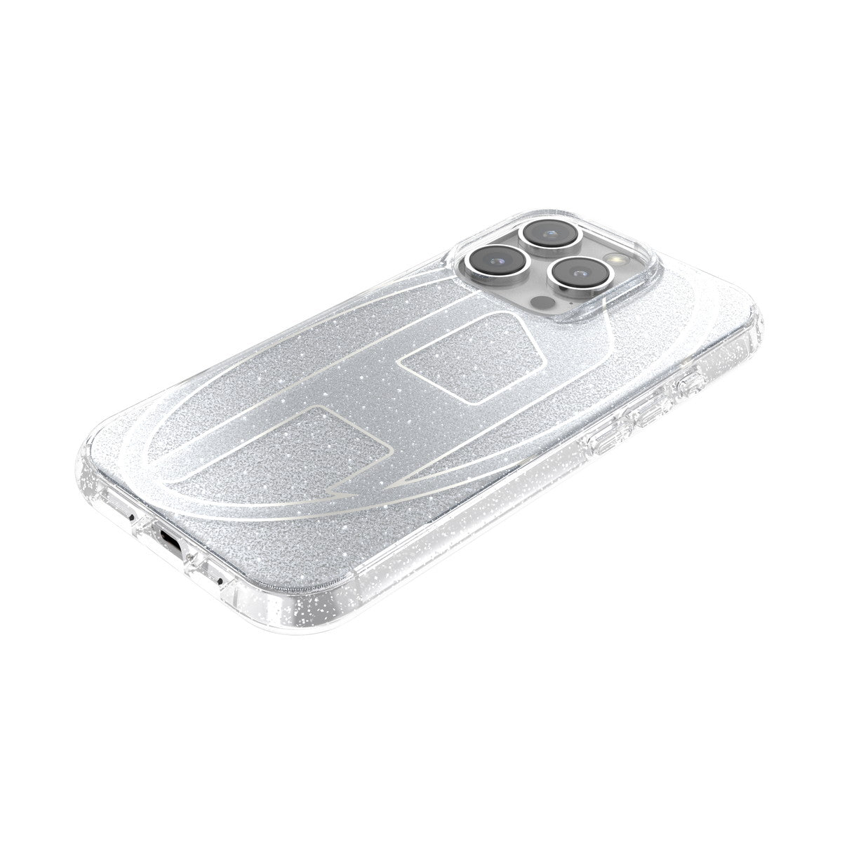 iPhone 16 Proケース Oval D Glitter シルバー