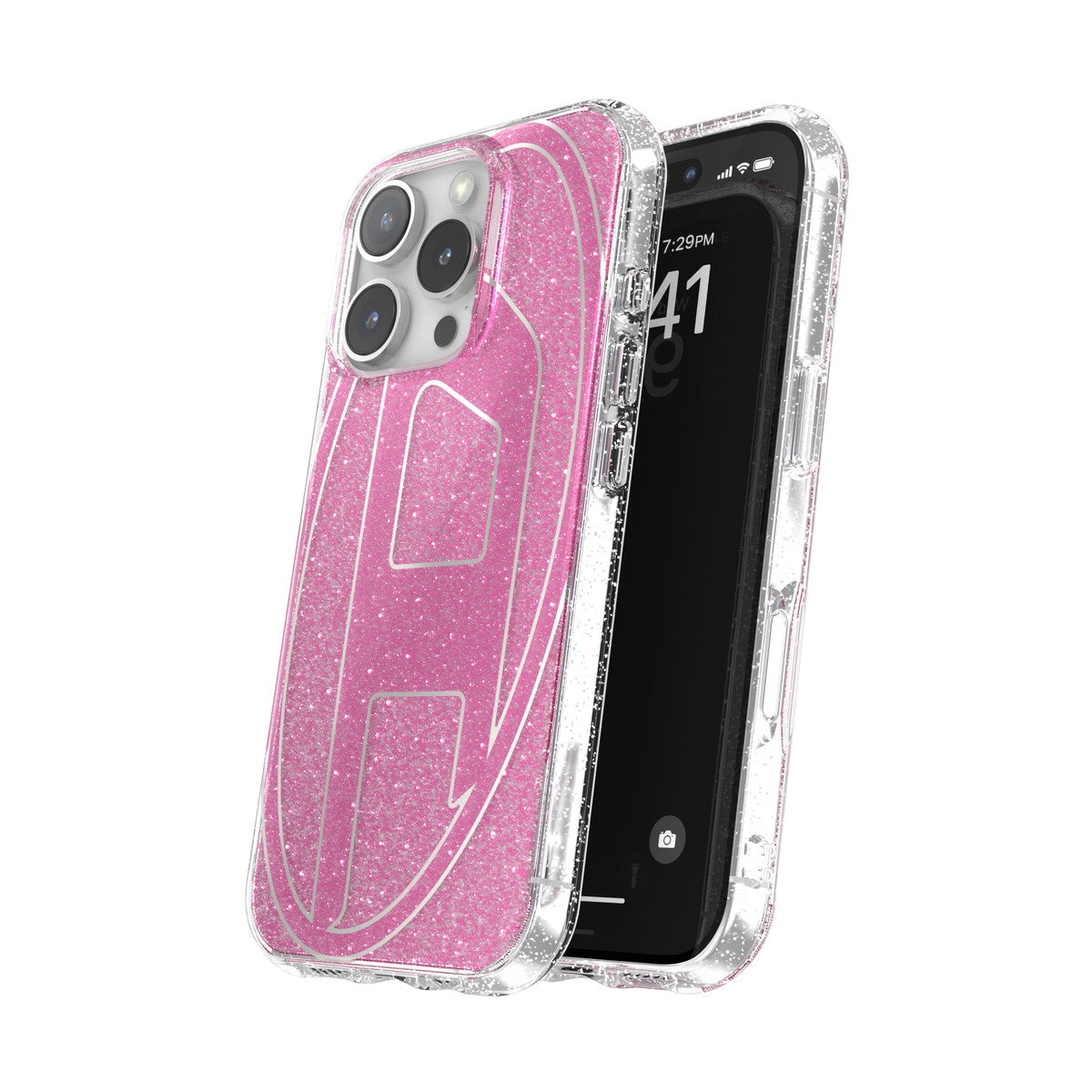 iPhone 16 Proケース Oval D Glitter ピンク