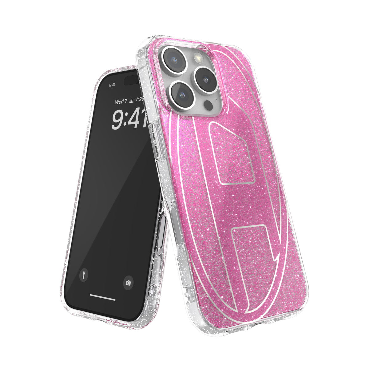 iPhone 16 Proケース Oval D Glitter ピンク