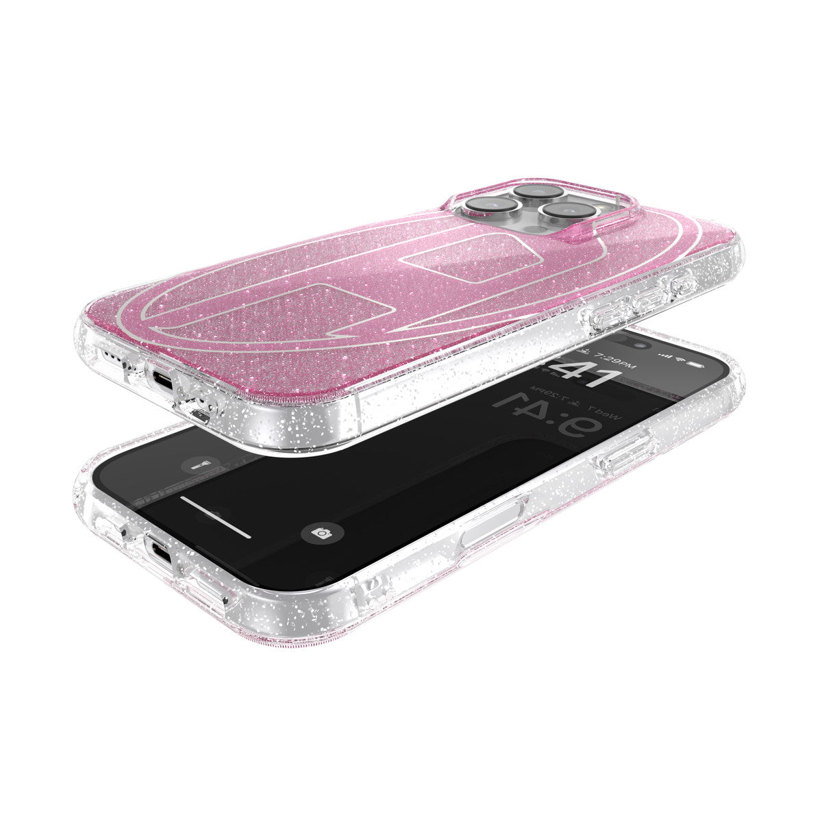 iPhone 16 Proケース Oval D Glitter ピンク