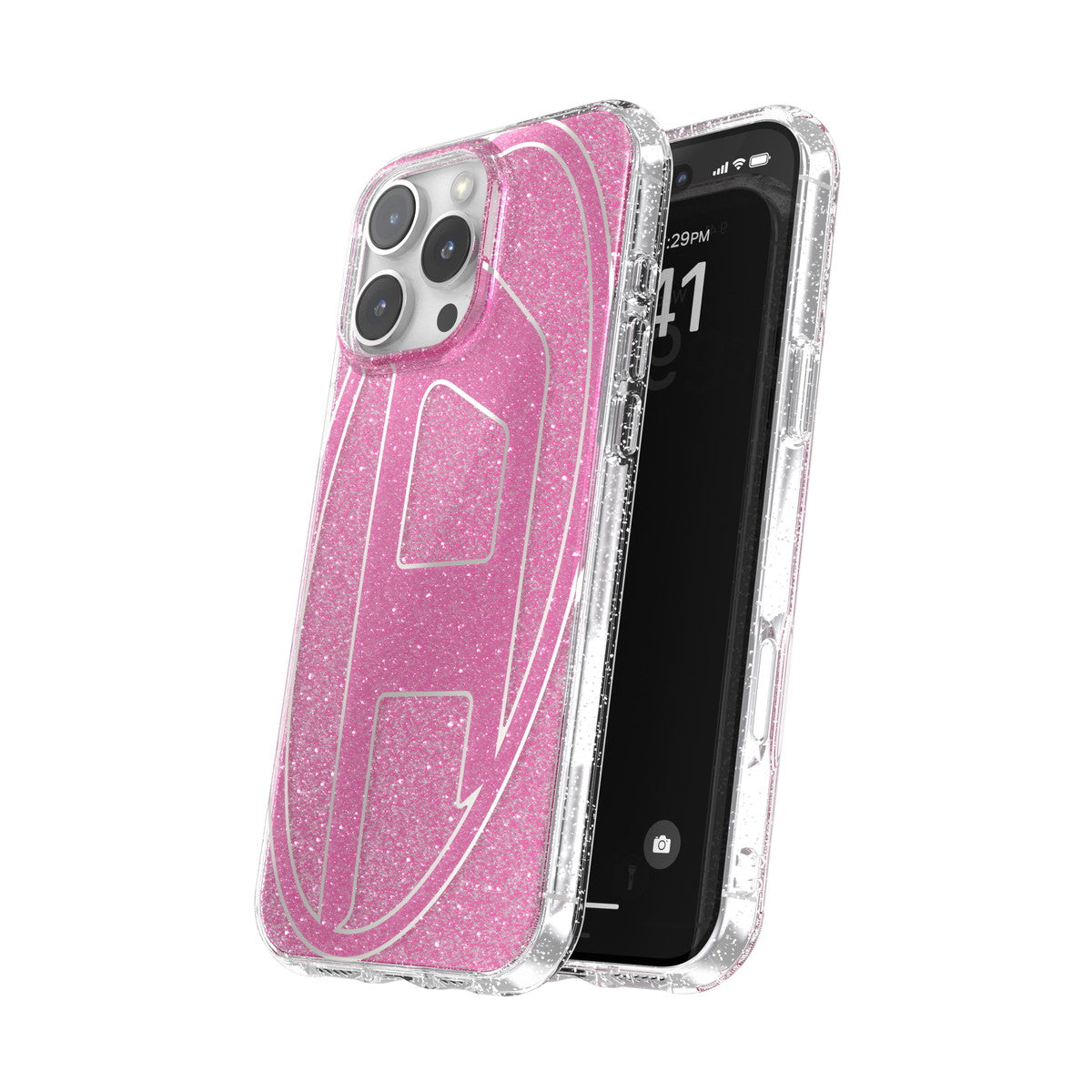 iPhone 16 Pro Maxケース Oval D Glitter ピンク