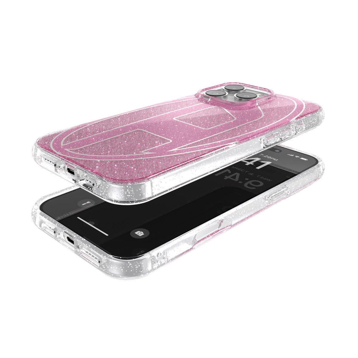 iPhone 16 Pro Maxケース Oval D Glitter ピンク