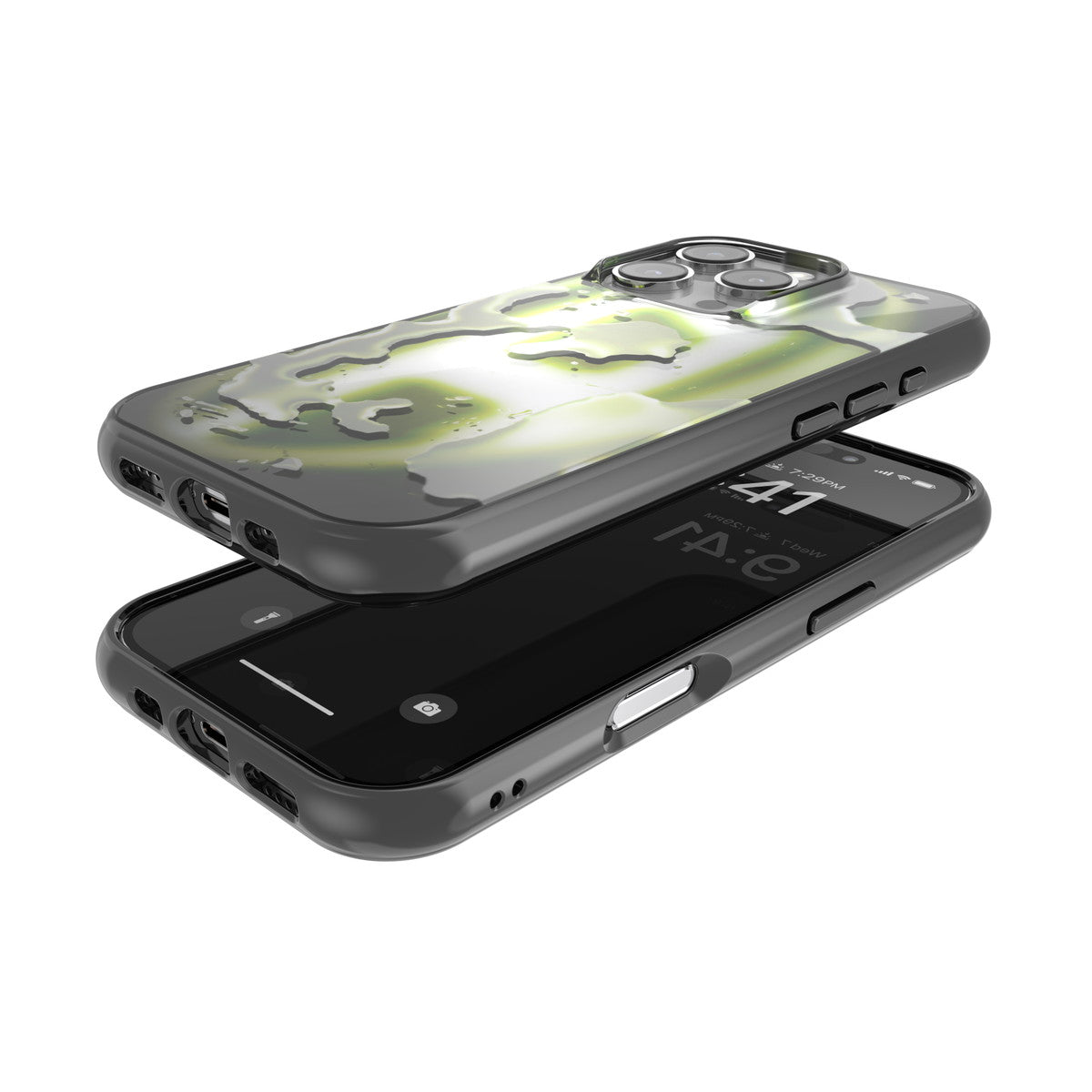 iPhone 16 Proケース Oval D Neon ブラック/イエロー