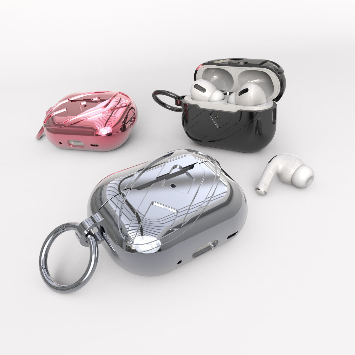 AirPods Proケース Oval D GLOSSY シルバー