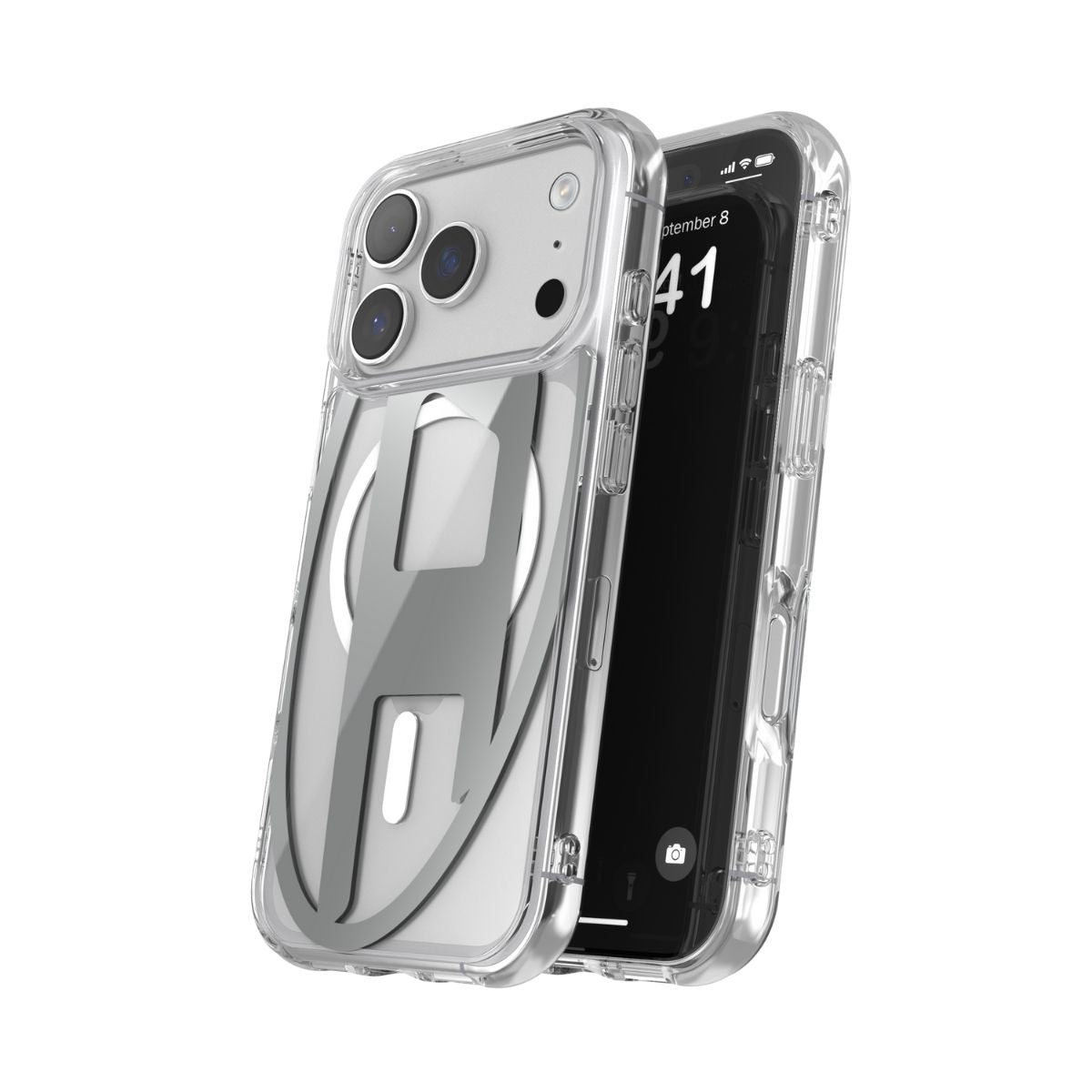 iPhone 17 Proケース Oval D Metallic Magsafe クリア/シルバー