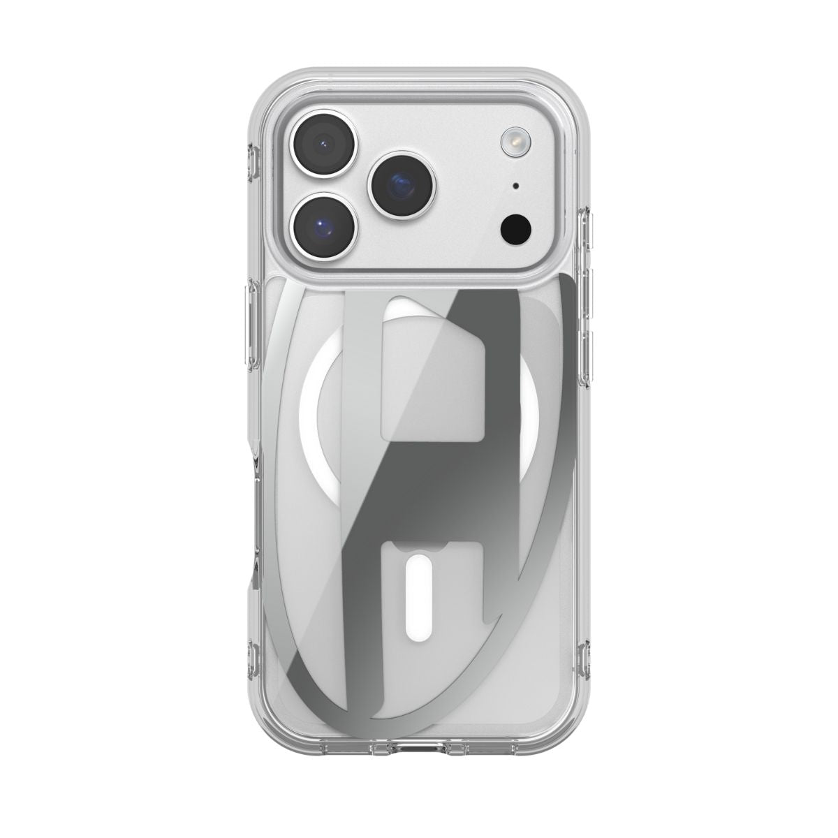 iPhone 17 Proケース Oval D Metallic Magsafe クリア/シルバー