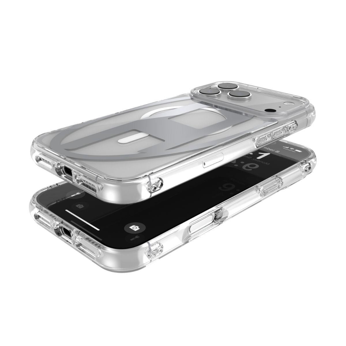 iPhone 17 Pro Maxケース Oval D Metallic Magsafe クリア/シルバー