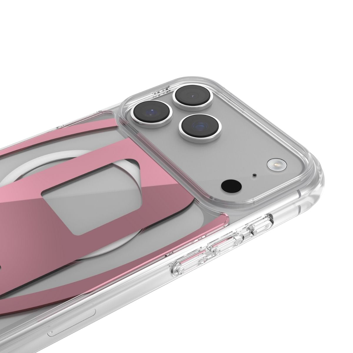 iPhone 17 Pro Maxケース Oval D Metallic Magsafe クリア/ピンク