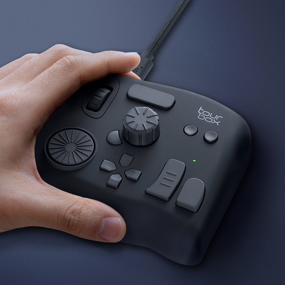 TourBox Neo 左手 デバイス キーボード adobe Windows Mac つまみ 手持ち 割り当て USB-C ツアーボックス ブラック TBG_H_L_N
