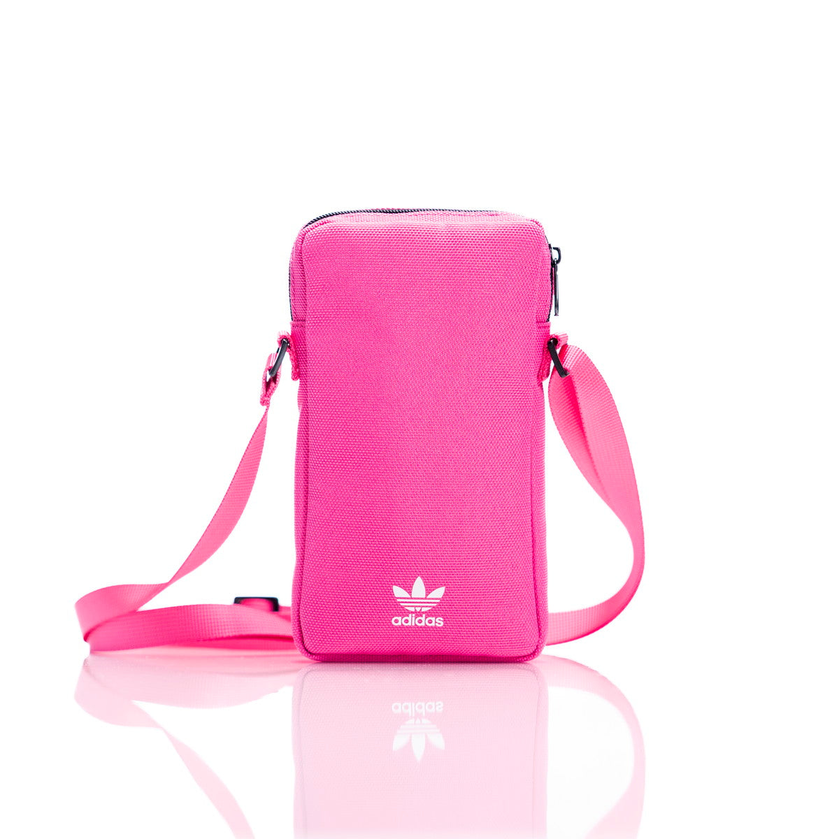 adidas ユニバーサルフォンポーチ Universal Pouch Big Logo ピンクホワイト