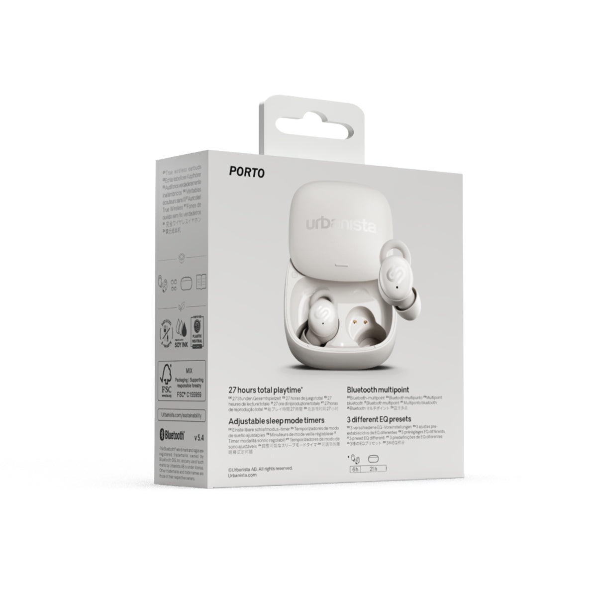 ワイヤレスイヤホン 寝ホン 小型 PORTO True Wireless Earbuds クラウドホワイト
