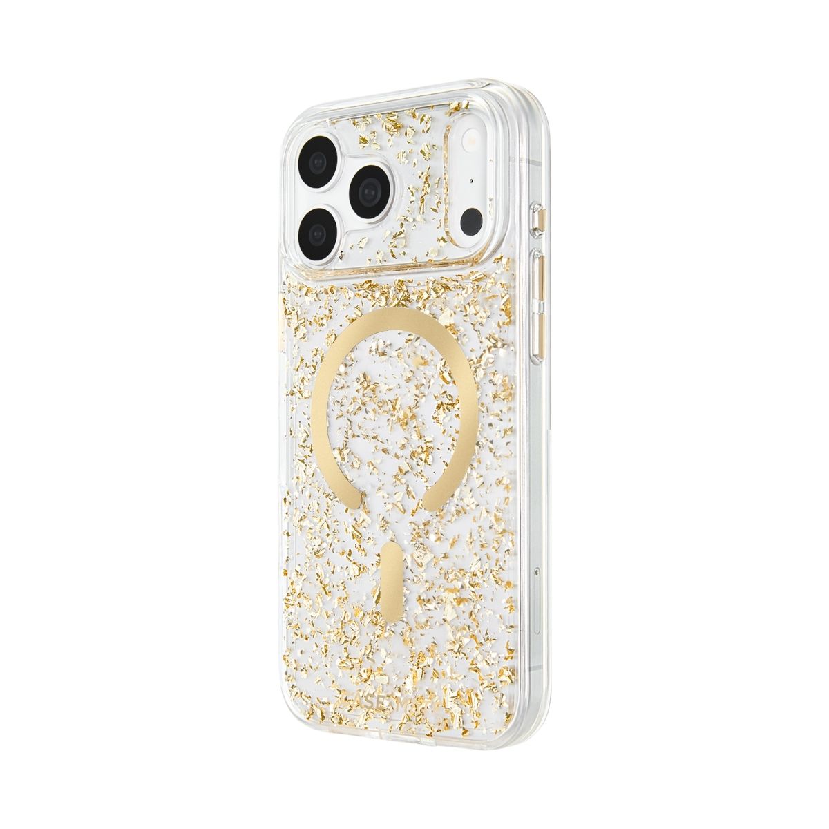 イニシャル入れ♡シェルフレーク✨キラキラ金箔入り♡オリジナル✨iPhoneケース iPhone 18 Pro/17 Proケース Karat Flakes ゴールド – MiraiSell