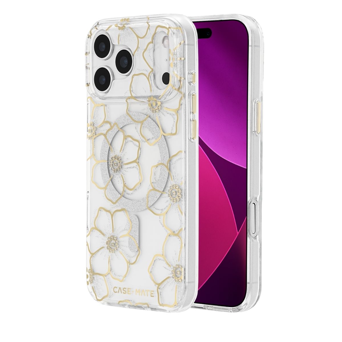 iPhone 18 Pro/17 Proケース Floral Gems ゴールド – MiraiSell