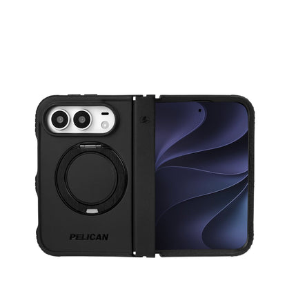 iPhone Duoケース Protector ブラック 360°スタンド付き