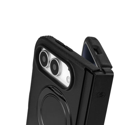 iPhone Duoケース Protector ブラック 360°スタンド付き