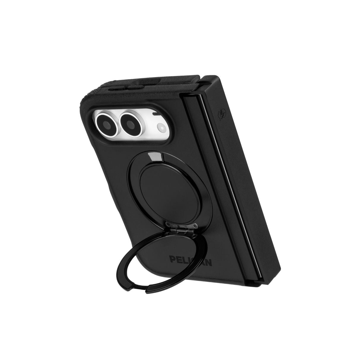 iPhone Duoケース Protector ブラック 360°スタンド付き