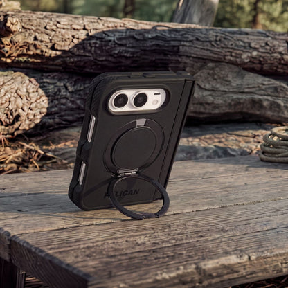 iPhone Duoケース Protector ブラック 360°スタンド付き
