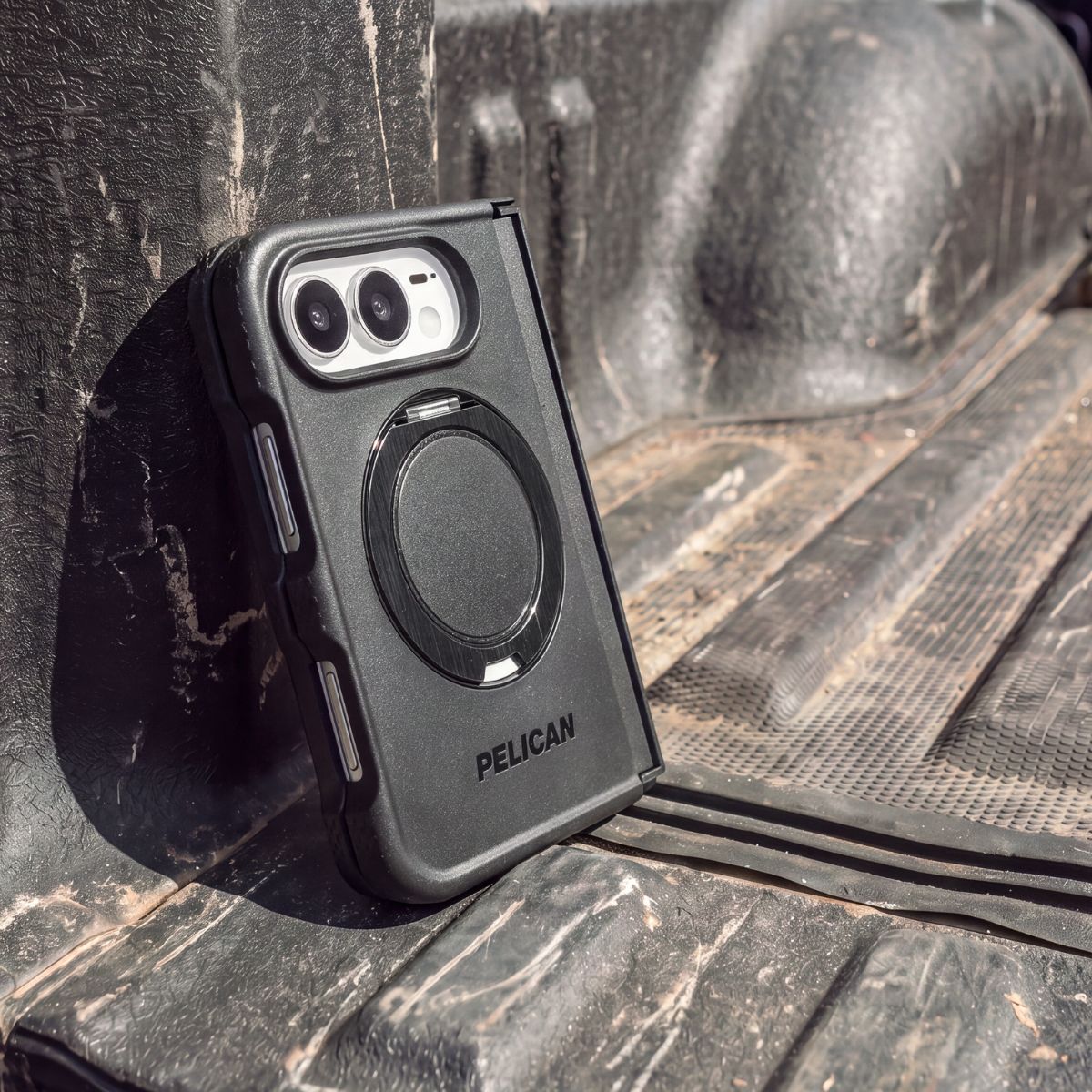 iPhone Duoケース Protector ブラック 360°スタンド付き