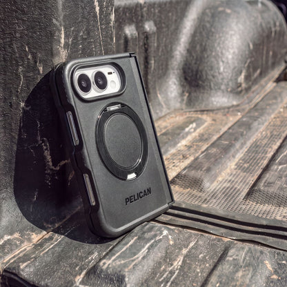 iPhone Duoケース Protector ブラック 360°スタンド付き