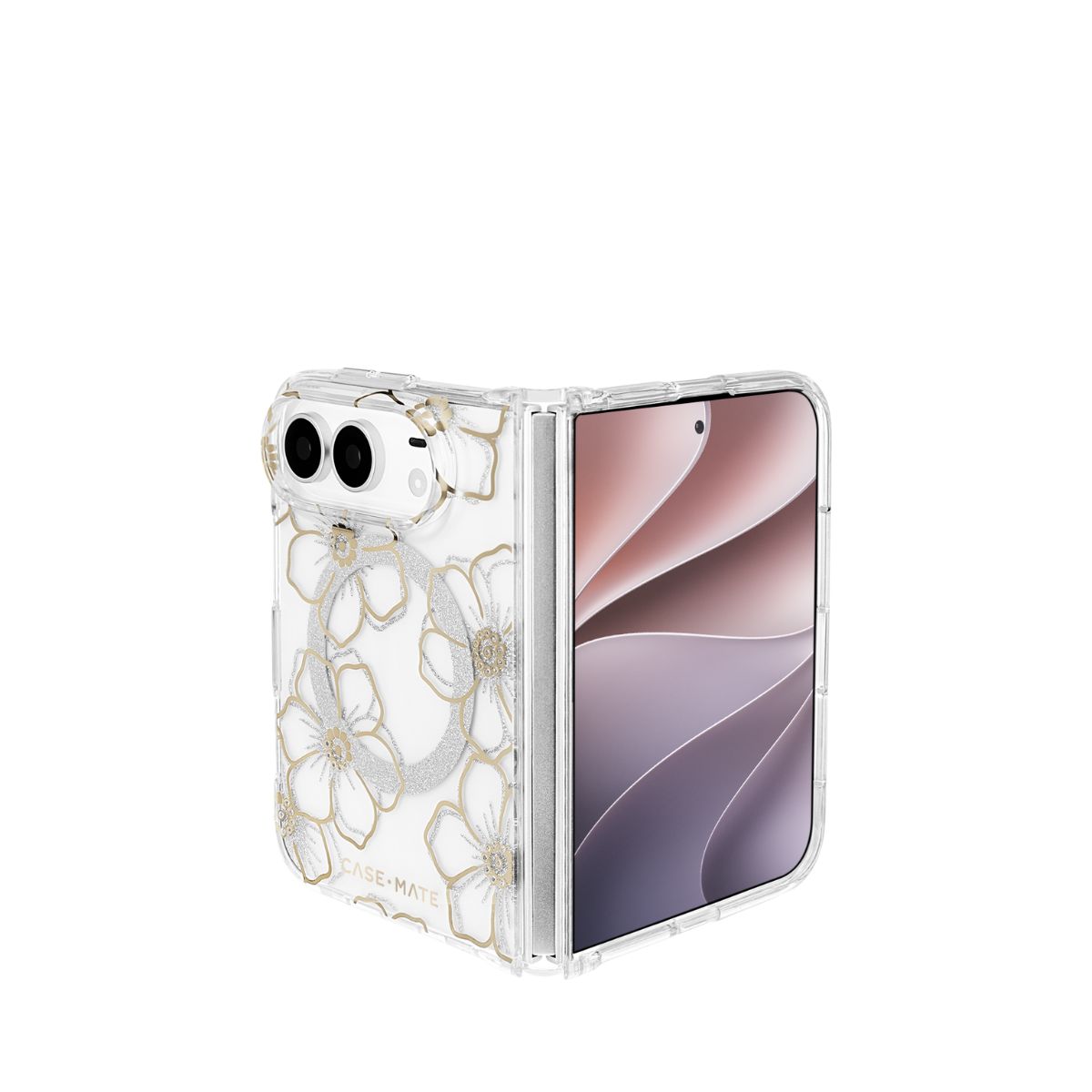 iPhone Duoケース Floral Gems ゴールド