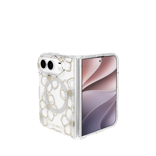 iPhone Duoケース Floral Gems ゴールド