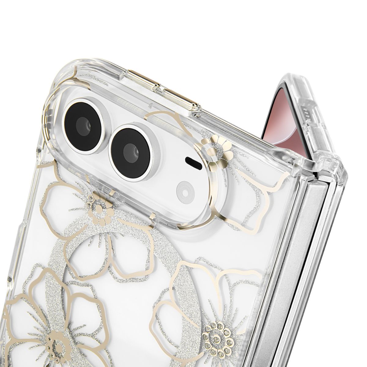 iPhone Duoケース Floral Gems ゴールド