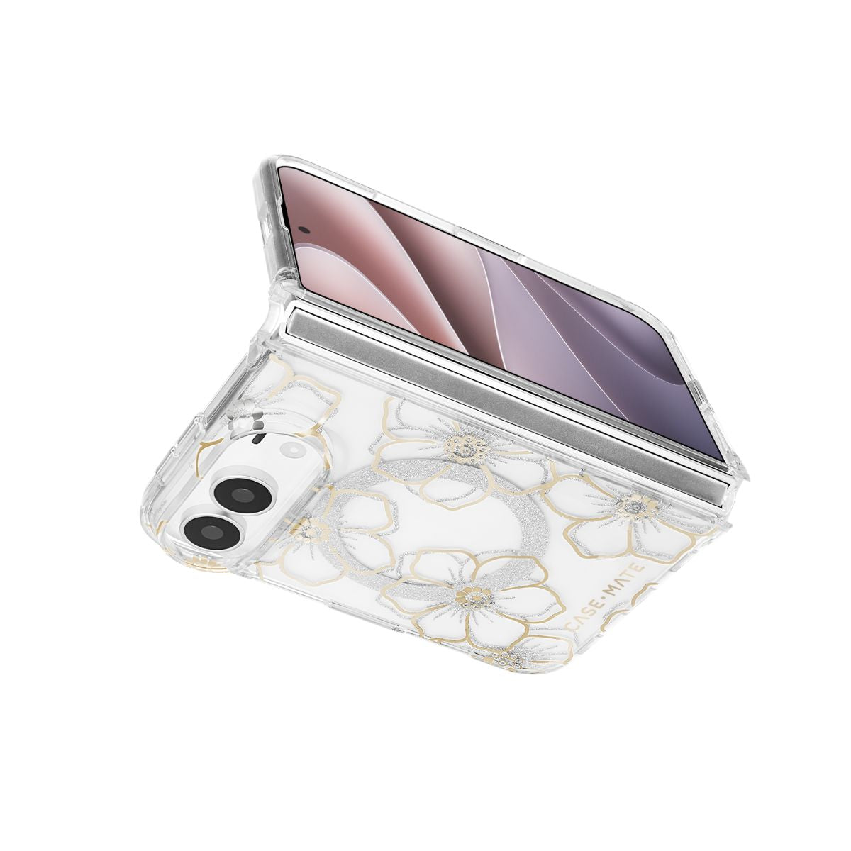 iPhone Duoケース Floral Gems ゴールド