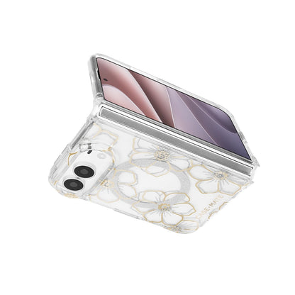 iPhone Duoケース Floral Gems ゴールド